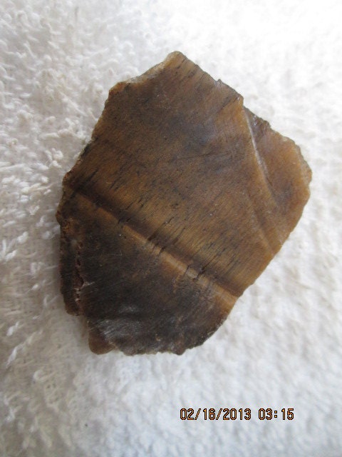 Brown Chatoyant Tiger Eye Tan Brown Cab Slab Rough Lapidary Free Form Wrap It