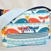 Personalized Organic Baby Diaper Bag -  Monogrammed Baby Boy Gift - Blue and Orange Baby Whales