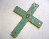 Old And Rustic Ceramic Cross Wall Hanging