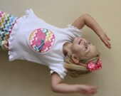Girls chevron ruffled easter tshirt by Gigi Babies