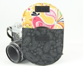 Camera Lens Cap Holder -  holds up to 84mm - Paisley - Ready to Ship