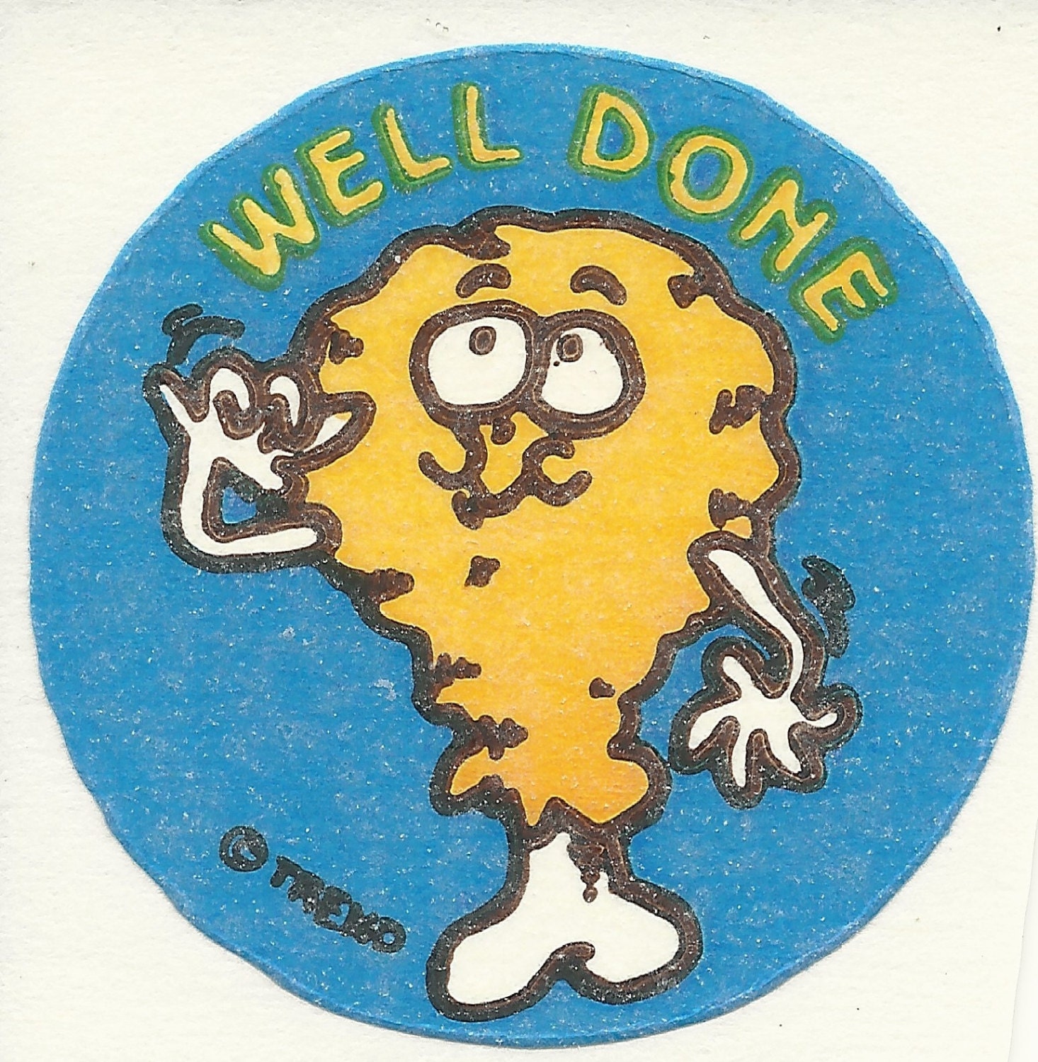 Vintage 80's Trend Matte FRIED CHICKEN Scratch and Sniff Sticker