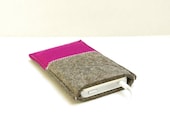 FELT IPHONE 5 SLEEVE - cover in 2 colors felt - Brown and Pink - soft, simple, stylish - also for Iphone 5