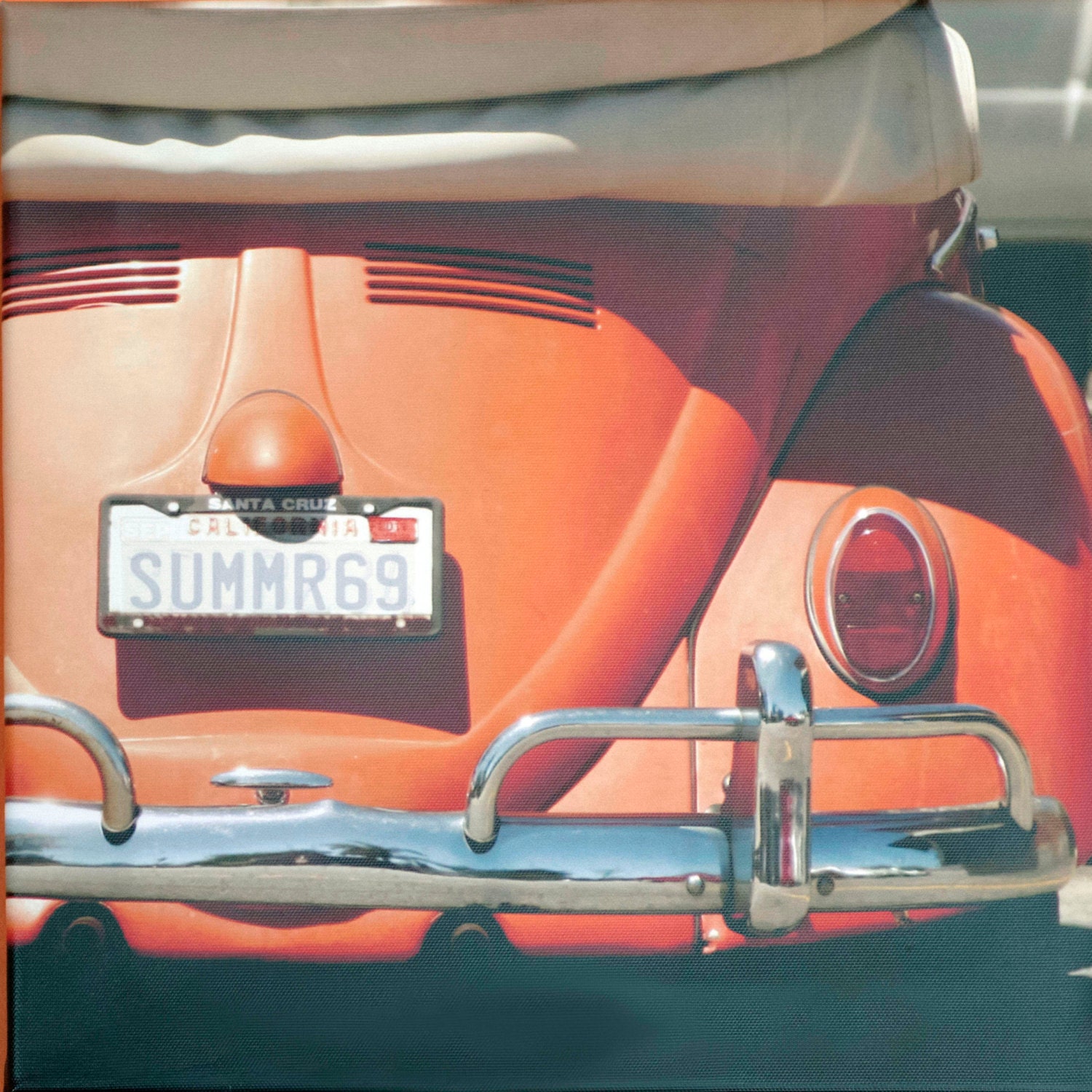 Introducing Canvas Wraps, New In Shop, 12x12, Ready To Hang, Photography Wall Decor, Fine Art Photo, Orange VW, Summer Surf