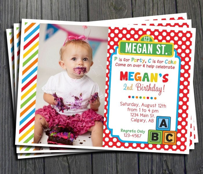Sesame Street Birthday Invitation - FREE Thank You Card Included Il_570xn