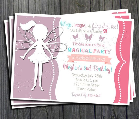Fairy Birthday Invitation - FREE Thank You Card included Il_570xn