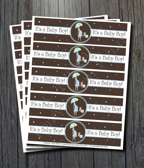 Baby Shower Bottle Labels - INSTANT DOWNLOAD Il_570xn