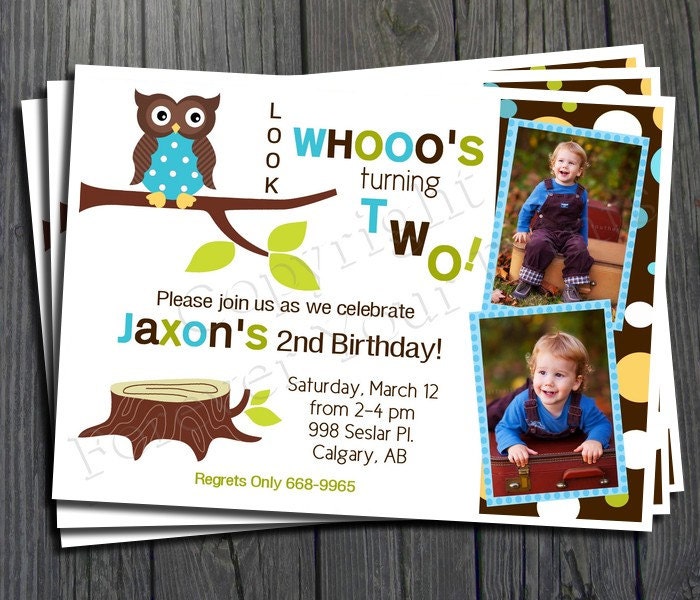 Owl Birthday Invitation - FREE Thank You Card included Il_570xn