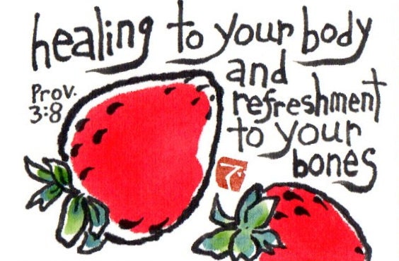 STRAWBERRY GET-WELL Original Watercolor Etegami