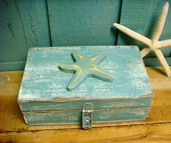 Starfish Turquoise Jewelry Box Treasure Chest