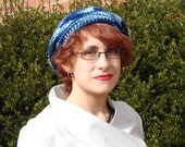 Shades of Blue Beret Crochet Hat