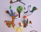 Baby Crib Mobile - Baby Mobile - Mobile - Crib mobiles - Felt Mobile - Nursery mobile - " Little Hunter" design