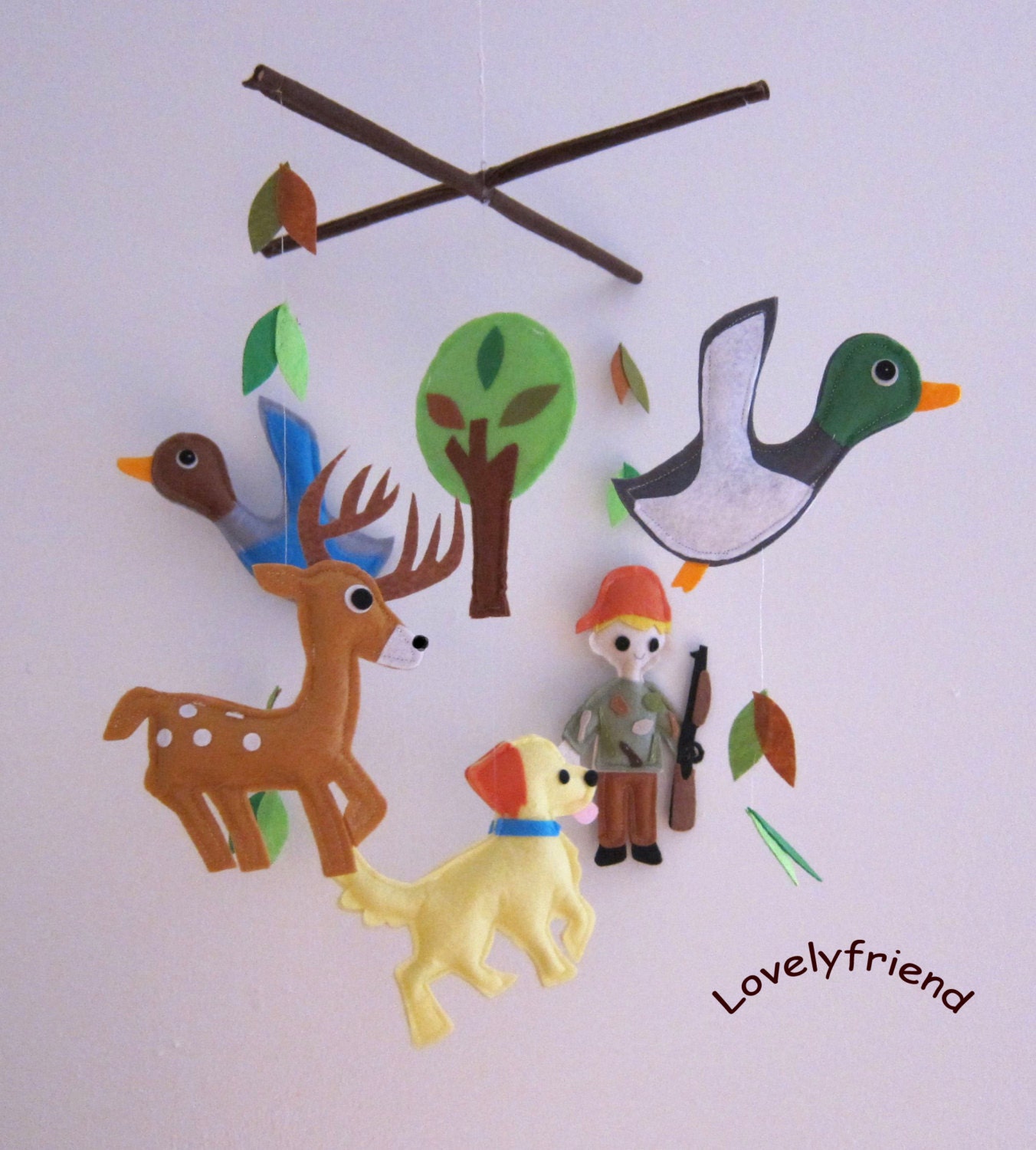 Baby Crib Mobile - Baby Mobile - Mobile - Crib mobiles - Felt Mobile - Nursery mobile - " Little Hunter" design