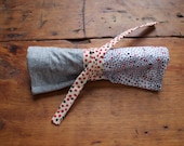 Red and Gray Portable Placemat with Reusable Cloth Napkin