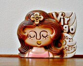 Zodiac Bank Virgo  Flower Child Made In Japan  Mod Astrology Vintage