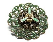 Steampunk Brooch Pin with Propeller that Spins High Order of the Jade Dragons by Dr Brassy Steampunk