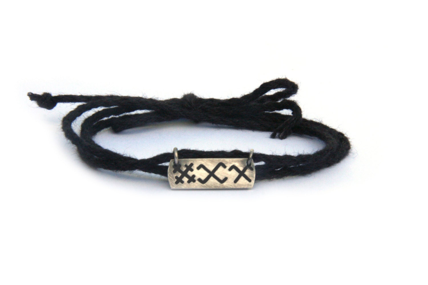 Jewel for gentlemen - protection and prosperity- Charm bracelet with meaning- handmade sterling silver 925 pendant on linen thread