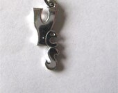 sterling silver wedding charm, vintage yes, letters cute