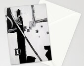 set of 10 BLANK GREETiNG CARDS - abstract painting - modern art - black white - contemporary