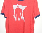 MN Bigfoot T Shirt. Red Ringer, Men's XL. Soft, vintage feel