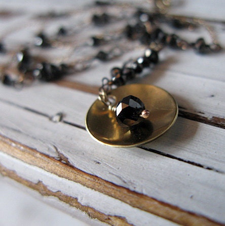 Black Diamond Disc Necklace