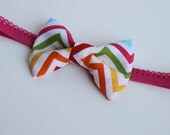 rainbow bow elastic headband