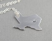 Custom State Necklace Personalized Hometown State Hand Stamped Necklace Aluminum by TheCopperFox