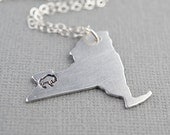 Personalized Buffalo New York State Hometown Hand Stamped Necklace Aluminum by TheCopperFox