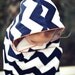 Navy Chevron Certified Organic Favorite Hooded Towel