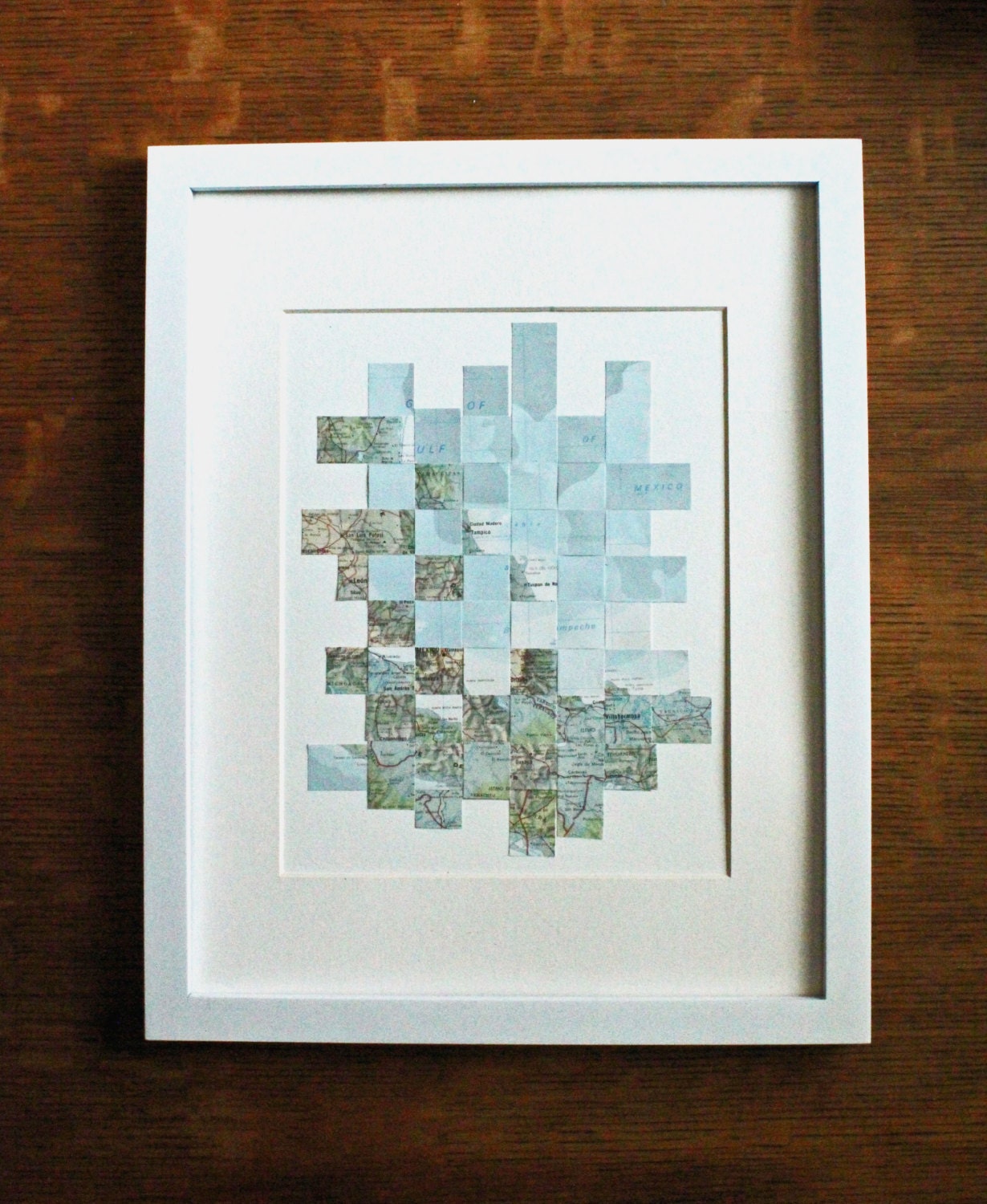 Map Art, Mexico Map Altered