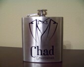 Stainless Steel Personalized Flask for Groomsman or Bridesmaid