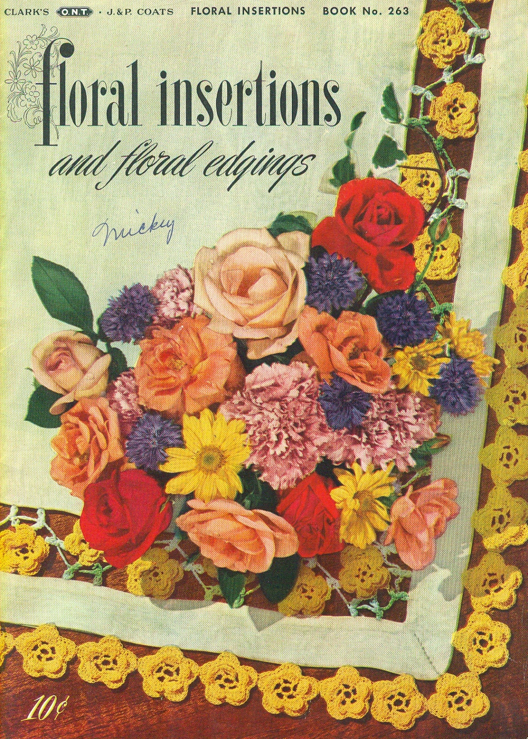 Floral Insertions and Floral Edgings TATTING & CROCHET Vintage 1949 Clark's ONT Coats Book No. 263