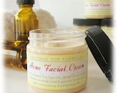 Natural Acne Facial Moisturizer Cream (2 oz value size) - 22 natural ingredients, soy, face lotion, skin care