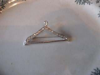 Oh My Gosh How CuTe Is This Rhinestone Brooch In The Shape Of A Hanger 1950s era So DiVaish