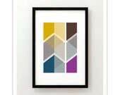 CUBI VIGNETTE no.4 - Giclee Print - Mid Century Modern Danish Modern Minimalist Cube Modernist Eames Abstract