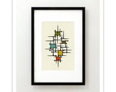 TACK - Giclee Print - Mid Century Modern Danish Modern Minimalist Nail Art Modernist Abstract Eames