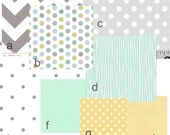 Grey and Green Neutral Baby Bedding Set, Chevron Baby Bedding