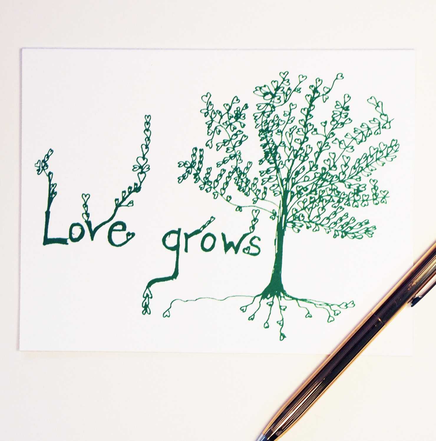 Love Grows mother's day card, anniversary wedding baby shower eco friendly greeting notecard