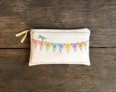 wedding clutch, personalized bridal purse, colorful party flags, marriage vows, just married, MADE TO ORDER by mamableudesigns on etsy