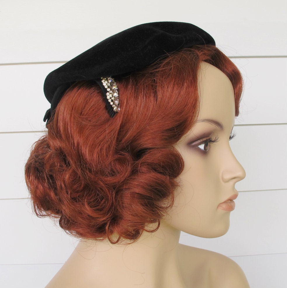1950s G. Howard Hodge Black Velour Hat