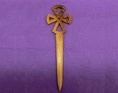 Celtic Cross Wood Hand Cut Letter Opener