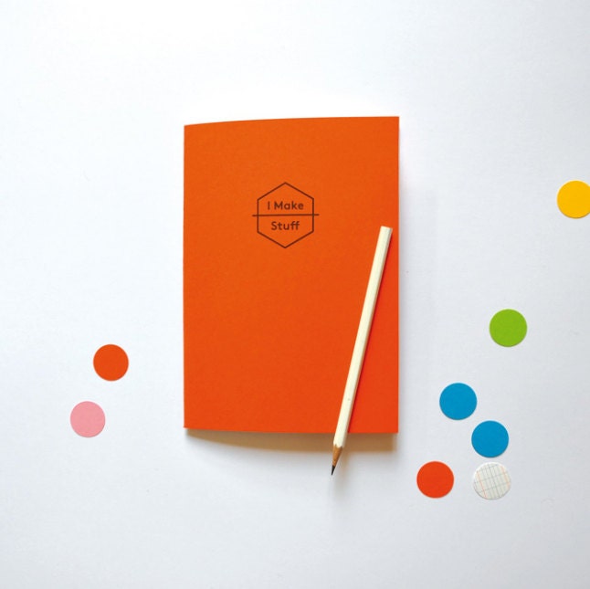 I Make Stuff - Notebook in orange