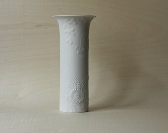 Vintage Tall White Matte Porcelain German Vase by Kaiser
