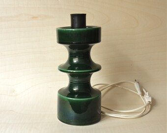 Vintage West German Pottery Steuler Dark Green Lamp Designed By Cari Zalloni