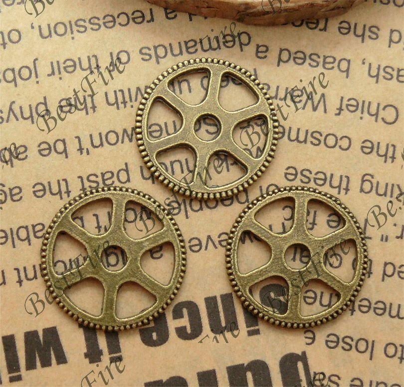 20PCS Of 20MM  Antique Bronze lovely gear Charm Pendant,metal finding,pendant beads
