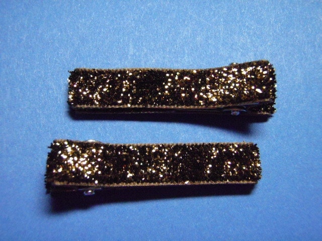 Chocolate Brown Glitter Hair Clips - Set of 2  - For Infant Toddler Girl Teen Adult...Perfect For The Holidays
