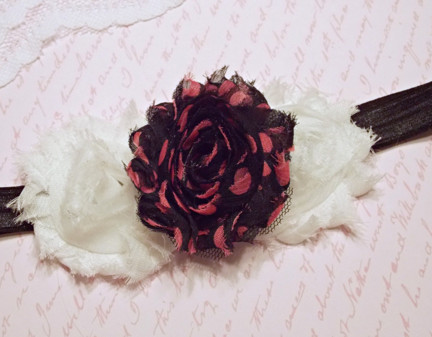 Shabby Headband - Chiffon Flower Headband - Baby Headband