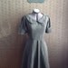 soot grey linen dress with peter pan collar- made to measure