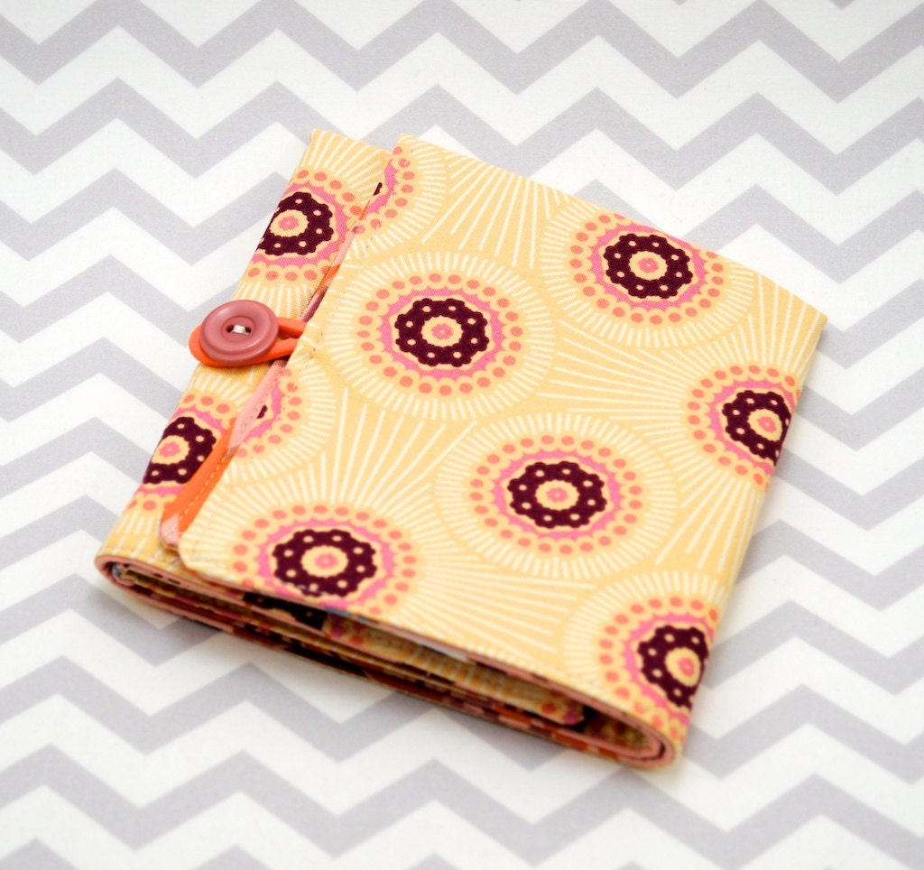 Interchangeable Knitting Needle Roll - Pink and Orange Anna Maria Horner Bursts Fabric