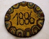 PrimiTive Folkart 1886 Punched Hooked Rug  LJO Collection Hooked Rugs